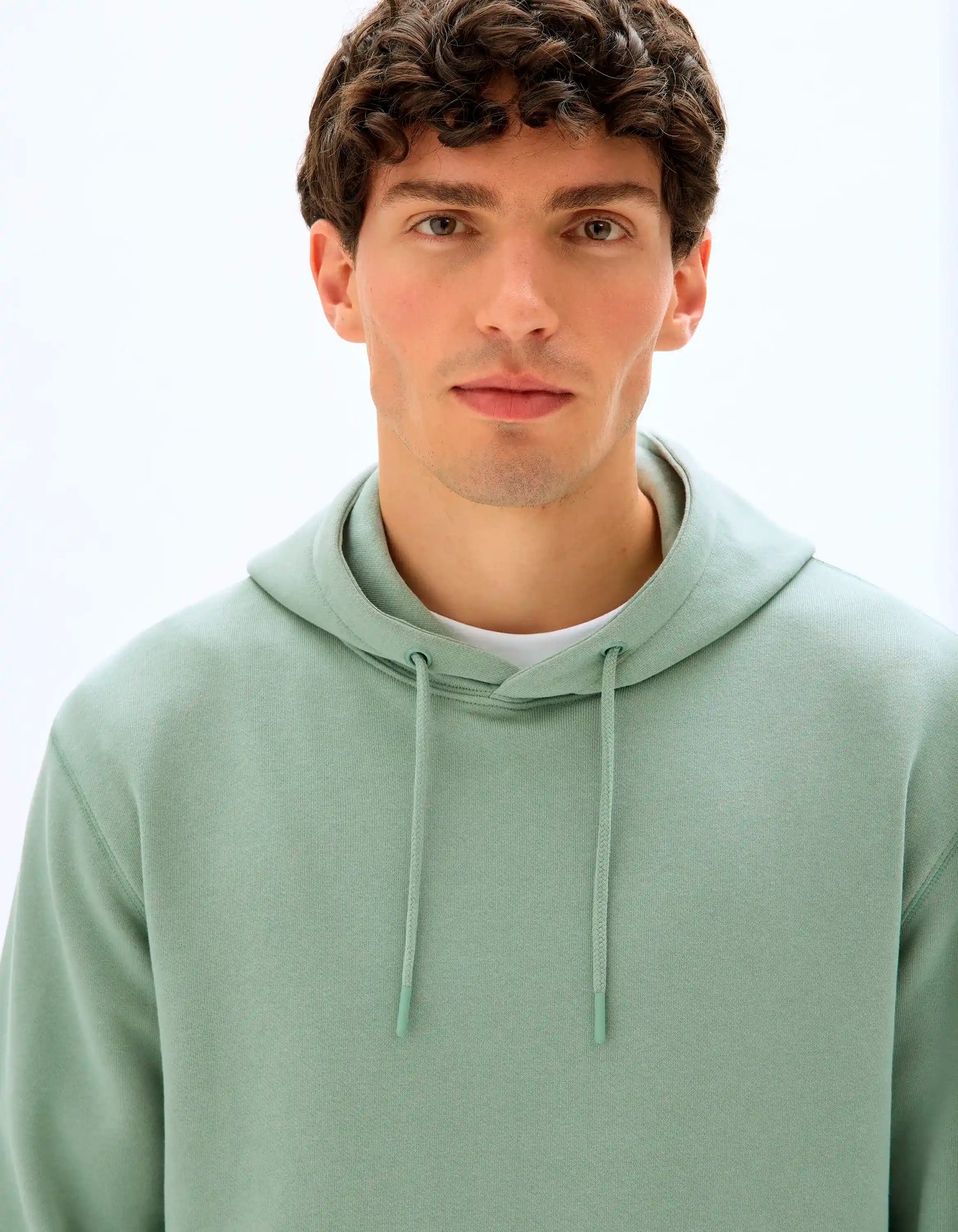 Celio_Celadon_Regular Hooded Sweatshirt 100% Cotton_FESIX_CELADON_04
