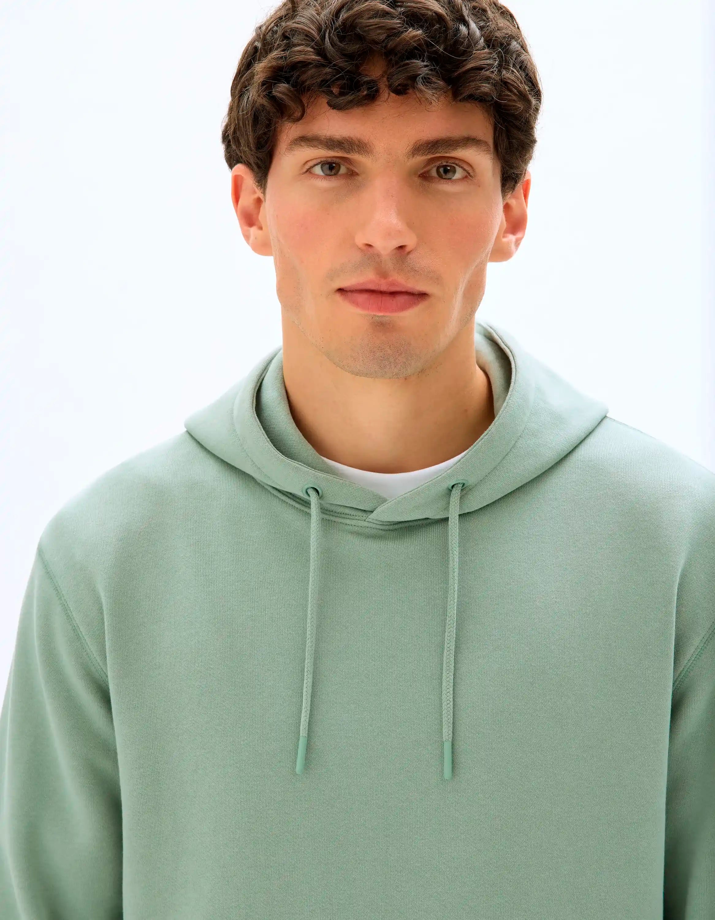 Celio_Celadon_Regular Hooded Sweatshirt 100% Cotton_FESIX_CELADON_04