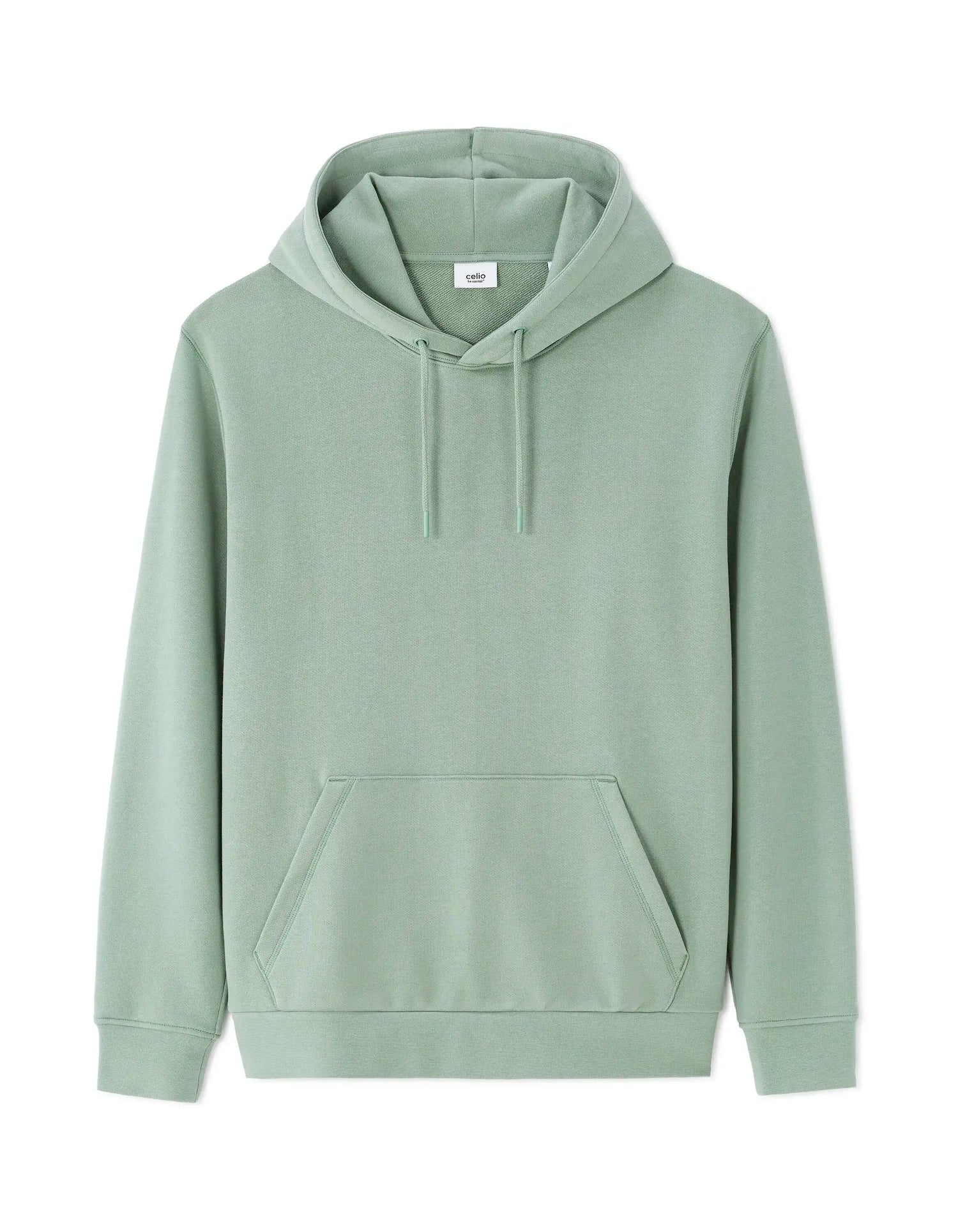 Celio_Celadon_Regular Hooded Sweatshirt 100% Cotton_FESIX_CELADON_05