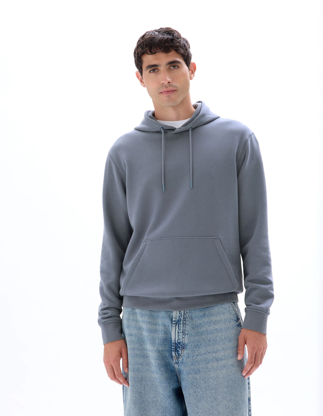 Celio_Denim Blue_Regular Hooded Sweatshirt 100% Cotton_FESIX_DENIM BLUE_01