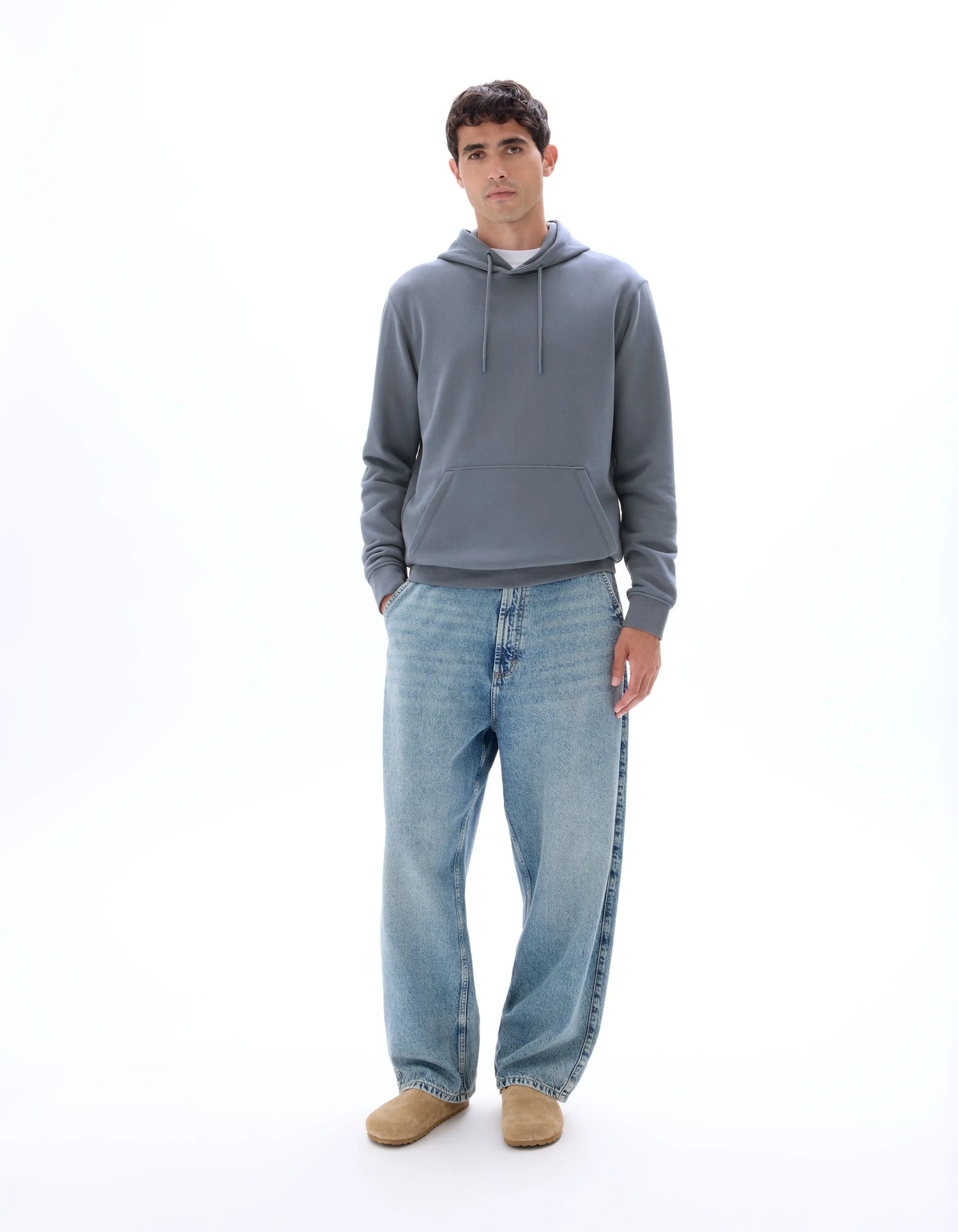 Celio_Denim Blue_Regular Hooded Sweatshirt 100% Cotton_FESIX_DENIM BLUE_02
