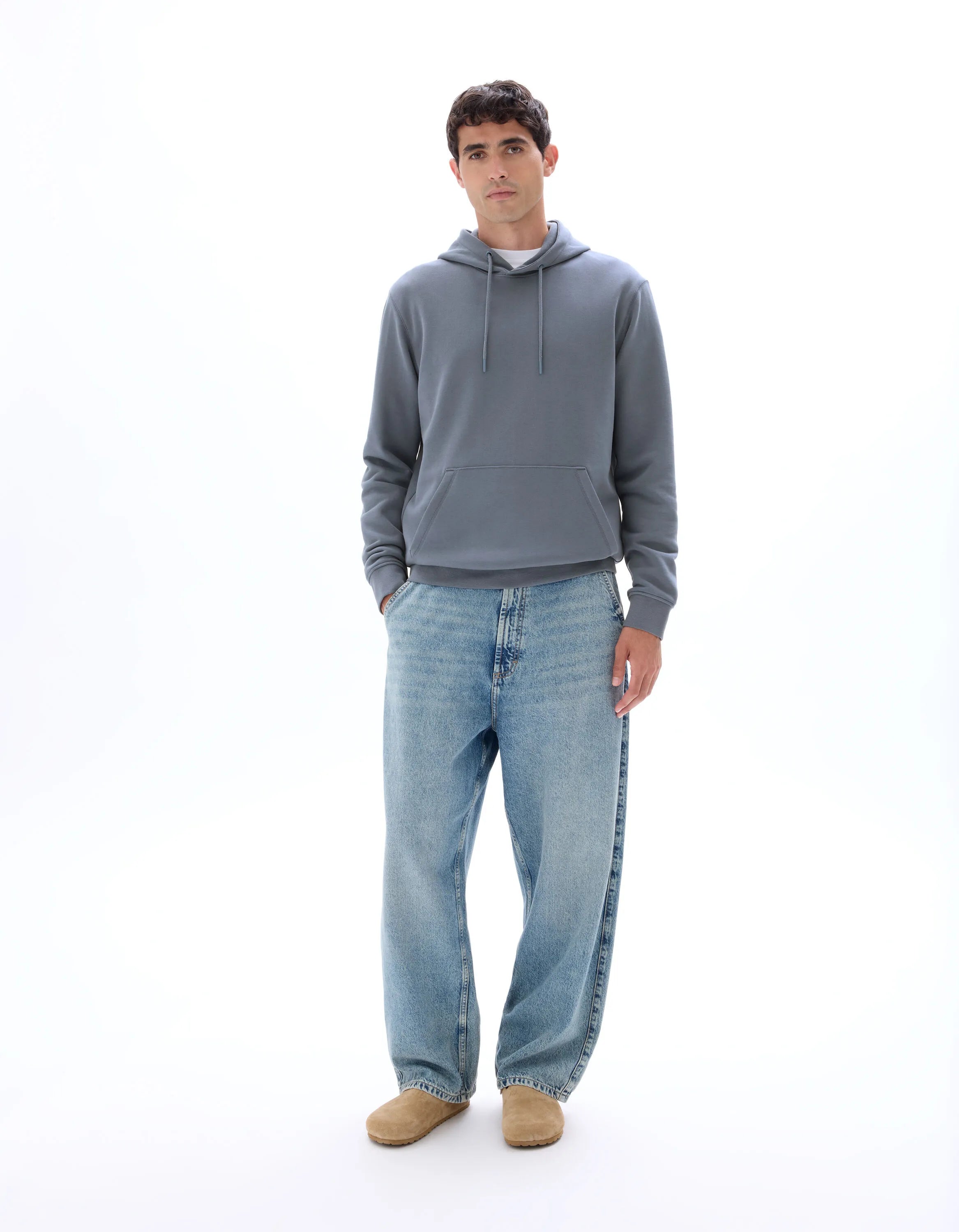 Celio_Denim Blue_Regular Hooded Sweatshirt 100% Cotton_FESIX_DENIM BLUE_02