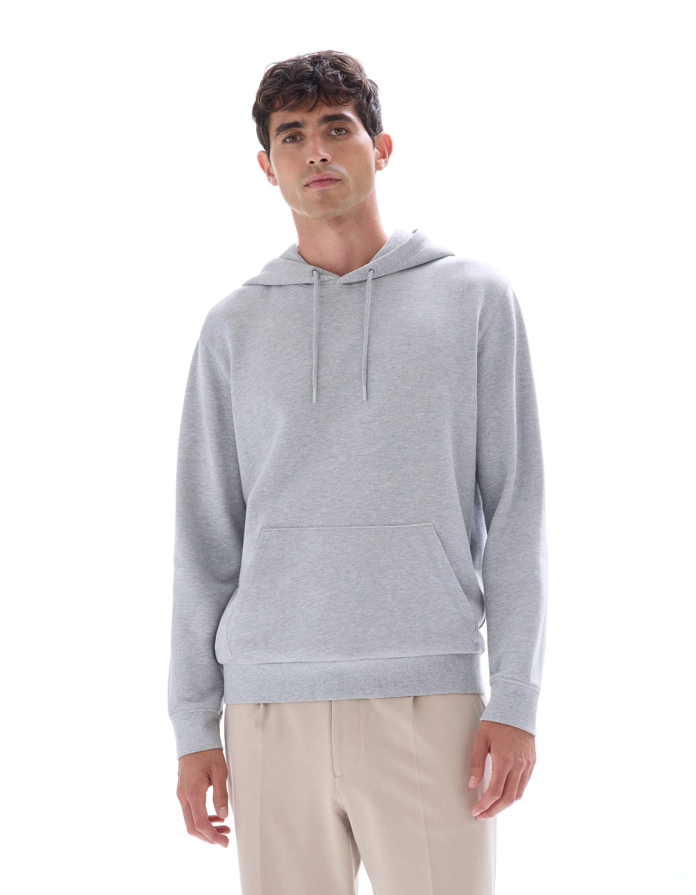 Celio_Heather Grey_Regular Cotton Blend Hoodie_FESIX_HEATHER GREY_01