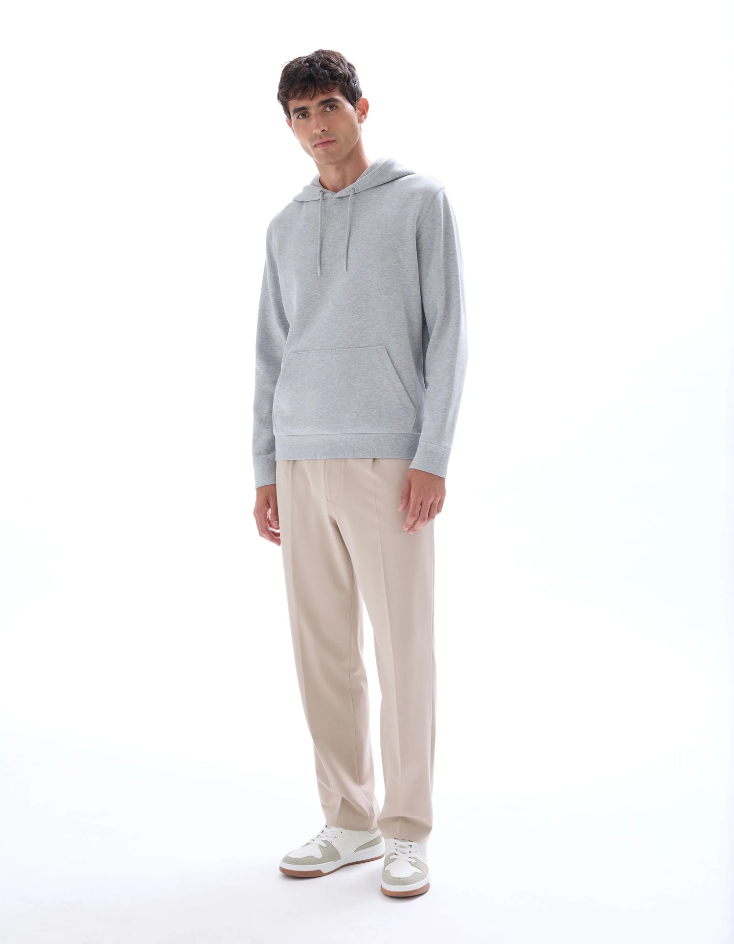 Celio_Heather Grey_Regular Cotton Blend Hoodie_FESIX_HEATHER GREY_02