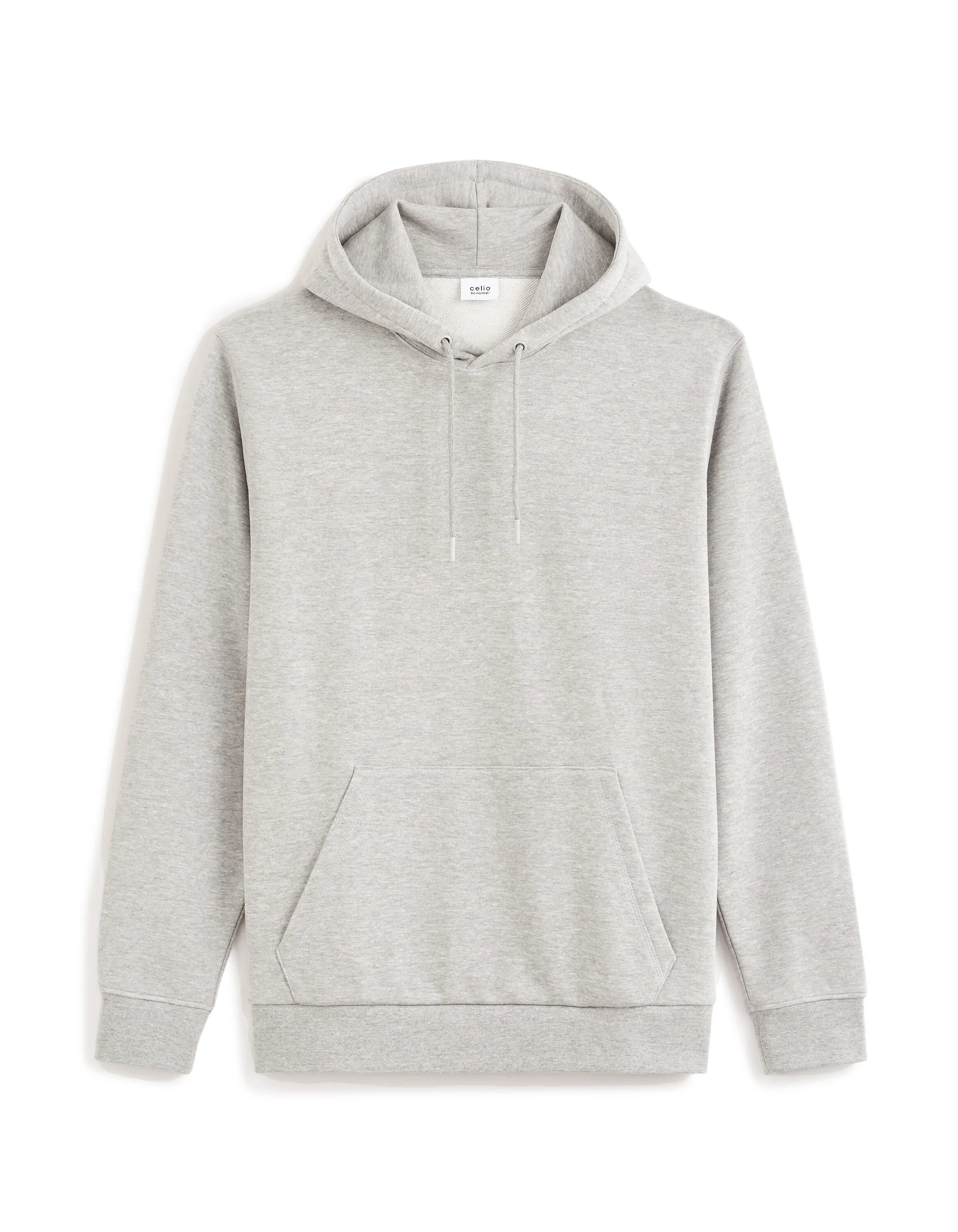 Celio_Heather Grey_Regular Cotton Blend Hoodie_FESIX_HEATHER GREY_05