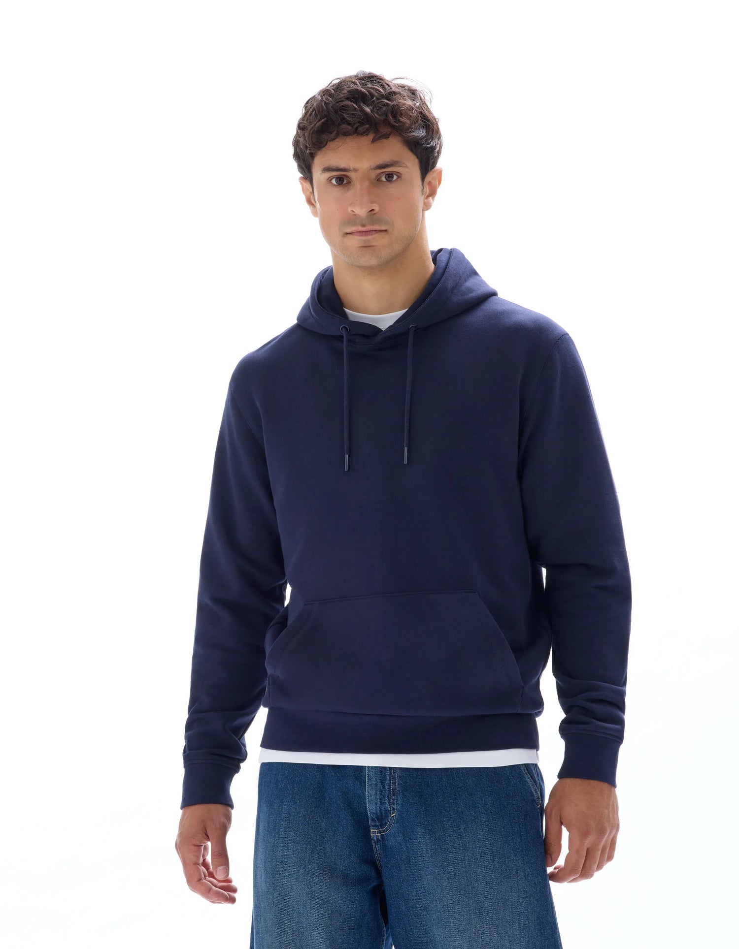 Celio_Navy_Regular 100% Cotton Hooded Sweatshirt_FESIX_NAVY_01