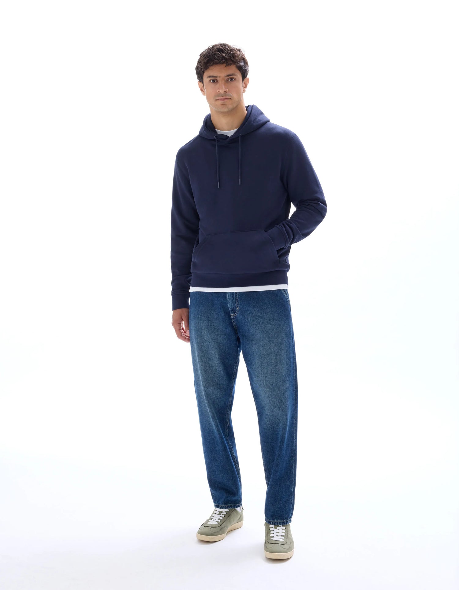 Celio_Navy_Regular 100% Cotton Hooded Sweatshirt_FESIX_NAVY_02