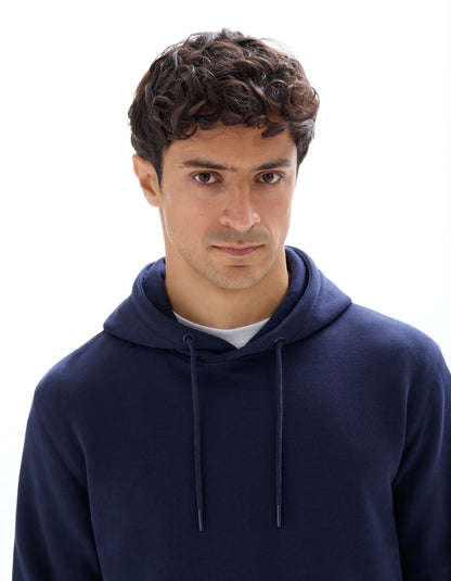 Celio_Navy_Regular 100% Cotton Hooded Sweatshirt_FESIX_NAVY_04