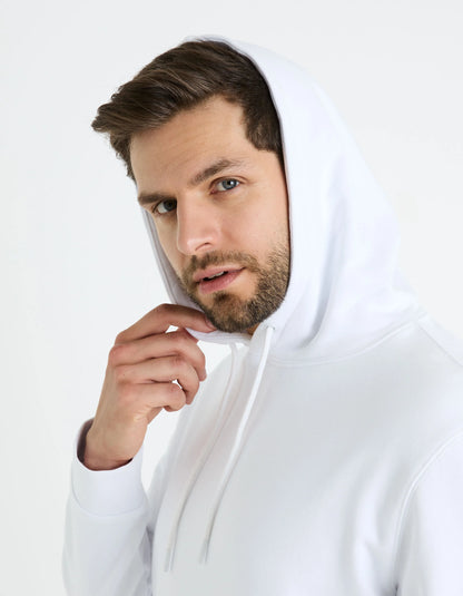 Celio_Optical White_Regular Hooded Sweatshirt 100% Cotton_FESIX_OPTICAL WHITE_04