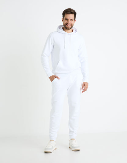 Hooded Cotton Sweatshirt - White_03