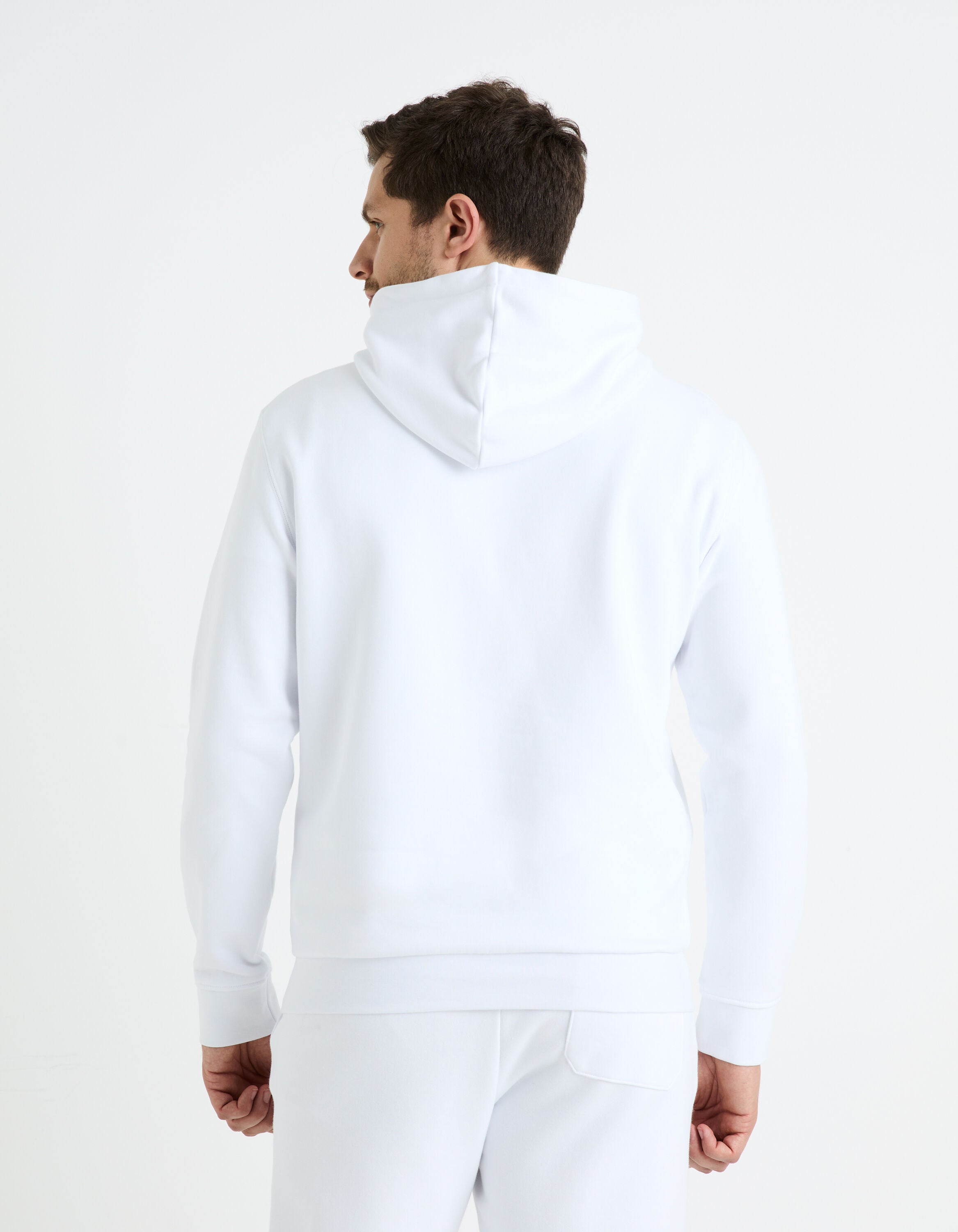 Hooded Cotton Sweatshirt - White_04