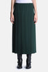 Luisa Spagnoli Verde Bottiglia Women Festone - Pleated Maxi Skirt with Slit SKU: FESTONE_2046 Image 01