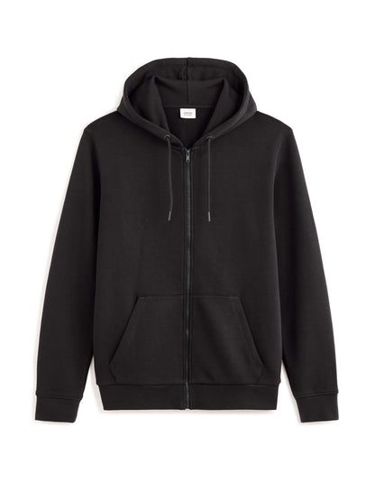 Celio_Black_100% Cotton Zip-Up Hoodie_FETHREE_BLACK_05