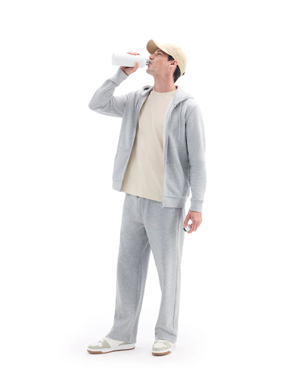 Celio_Heather Grey_Cotton Blend Zip-Up Hoodie_FETHREE_HEATHER GREY_04