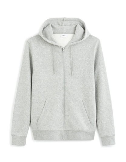 Celio_Heather Grey_Cotton Blend Zip-Up Hoodie_FETHREE_HEATHER GREY_05
