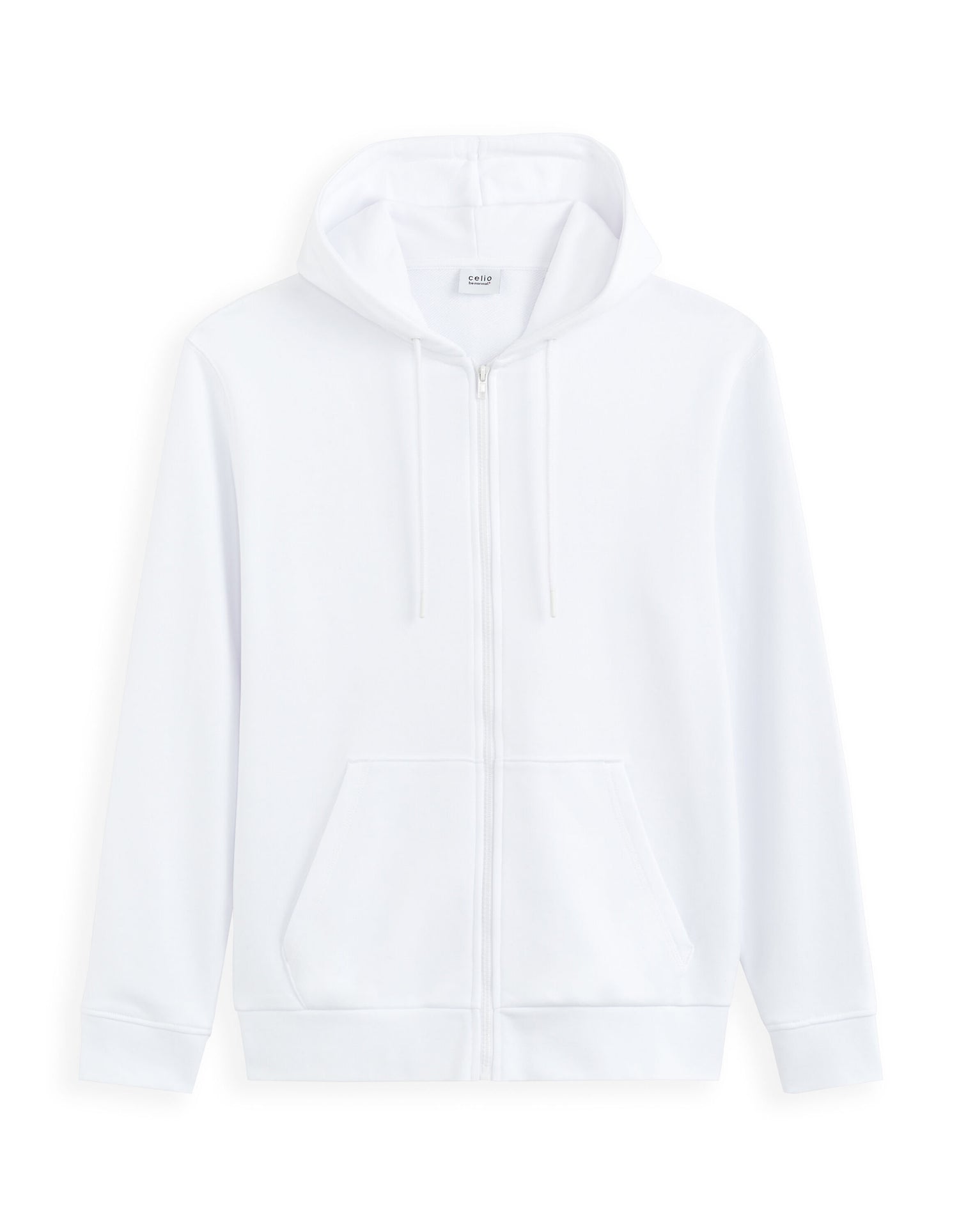 Zipped Hooded Cotton Sweatshirt - White_01