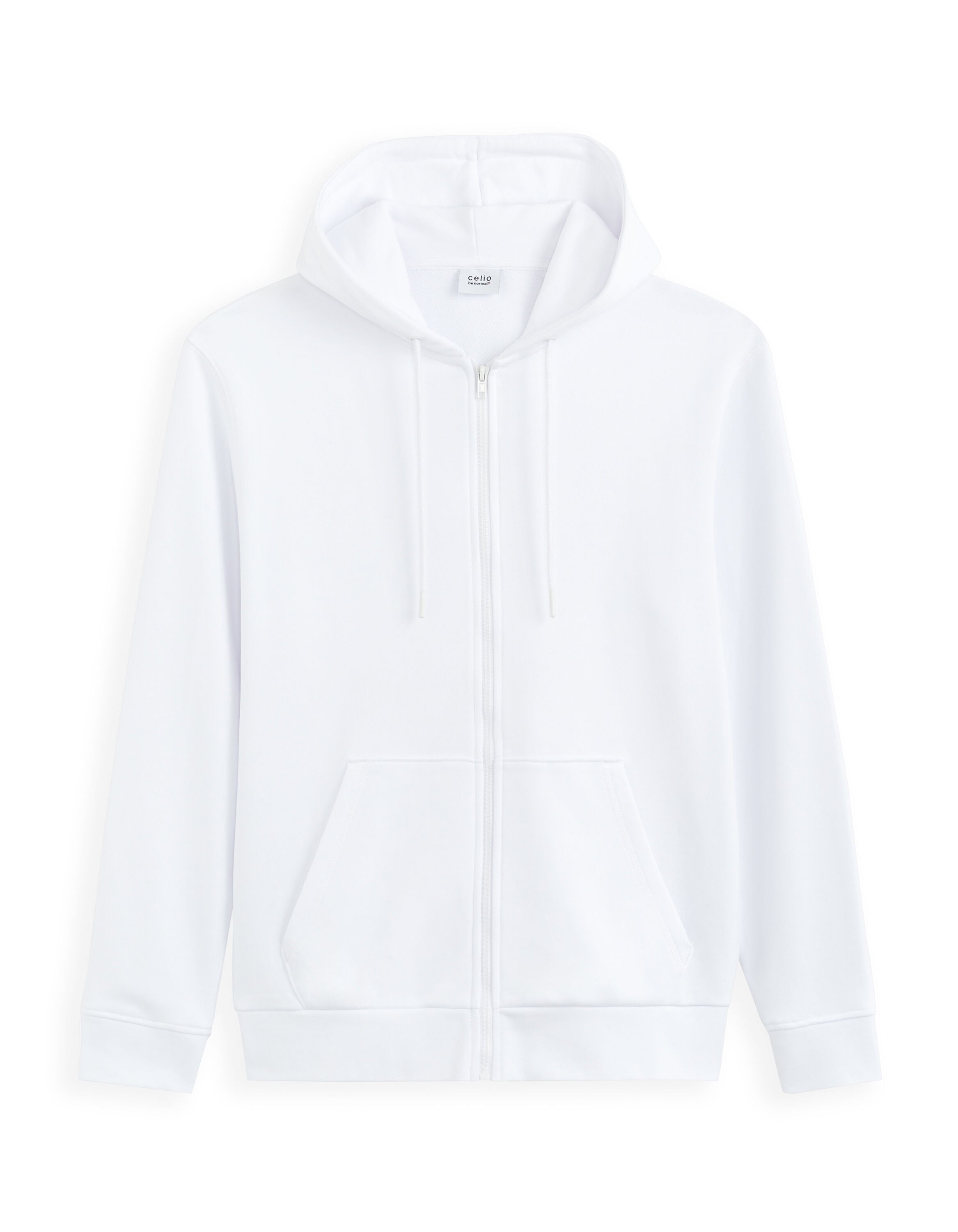 Zipped Hooded Cotton Sweatshirt - White_01