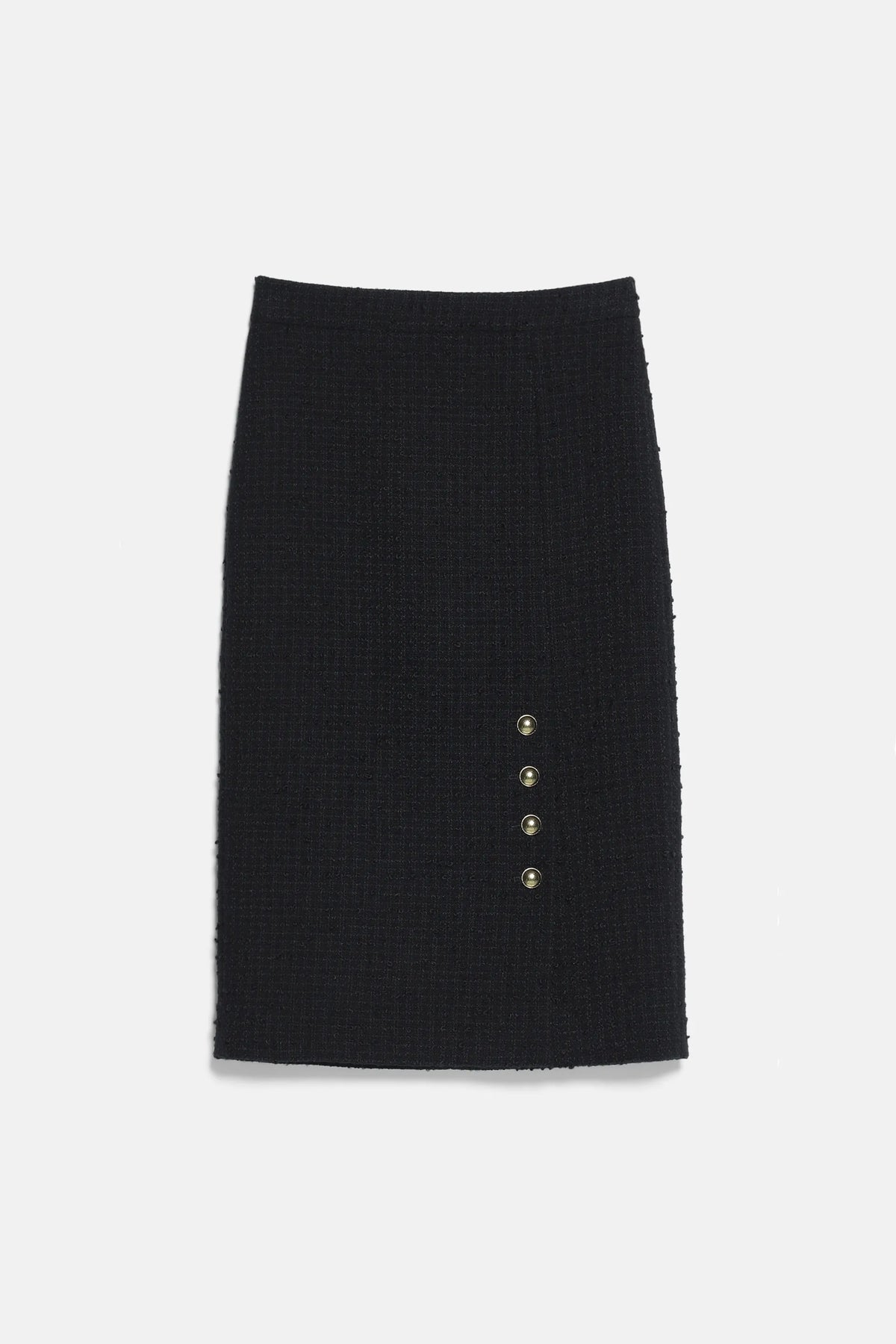 Luisa Spagnoli Nero Women Fioraliso BouclŽ Midi Skirt SKU: FIORALISO_0101 Image 05