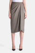 Luisa Spagnoli Var Spinro Fango Women Fioretta Midi Skirt with Crossover Detail - Fashion Show SKU: FIORETTA_3467 Image 01