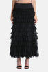 Luisa Spagnoli Nero/Nero/Nero Women Fondazione - Elegant Tiered Maxi Skirt SKU: FONDAZIONE_0101 0101 0101 Image 01