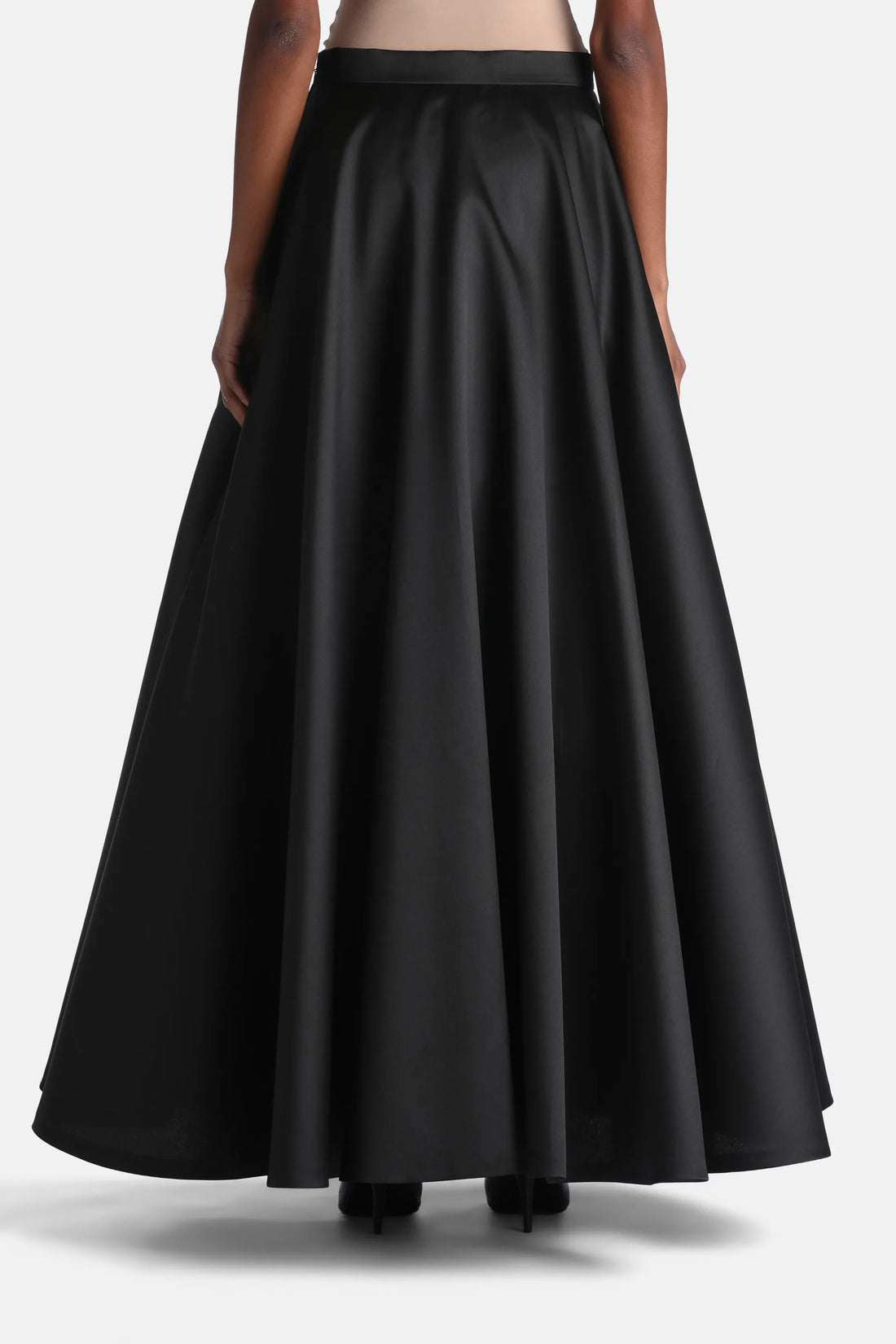 Luisa Spagnoli Nero Women Formato Satin Maxi Skirt - Fashion Show SKU: FORMATO_0101 Image 02