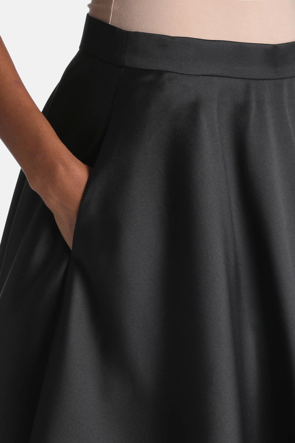 Luisa Spagnoli Nero Women Formato Satin Maxi Skirt - Fashion Show SKU: FORMATO_0101 Image 03