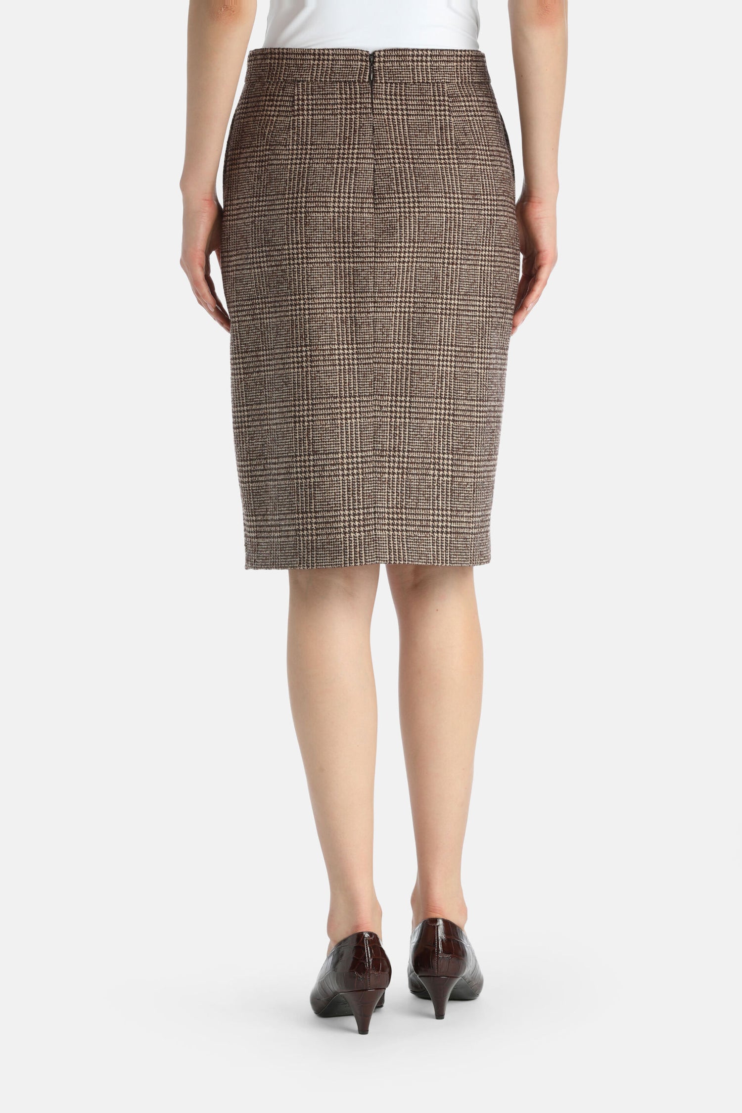 Luisa Spagnoli_Var Marone Beige_Fornaio - Classic Wool Skirt_FORNAIO_3991_03