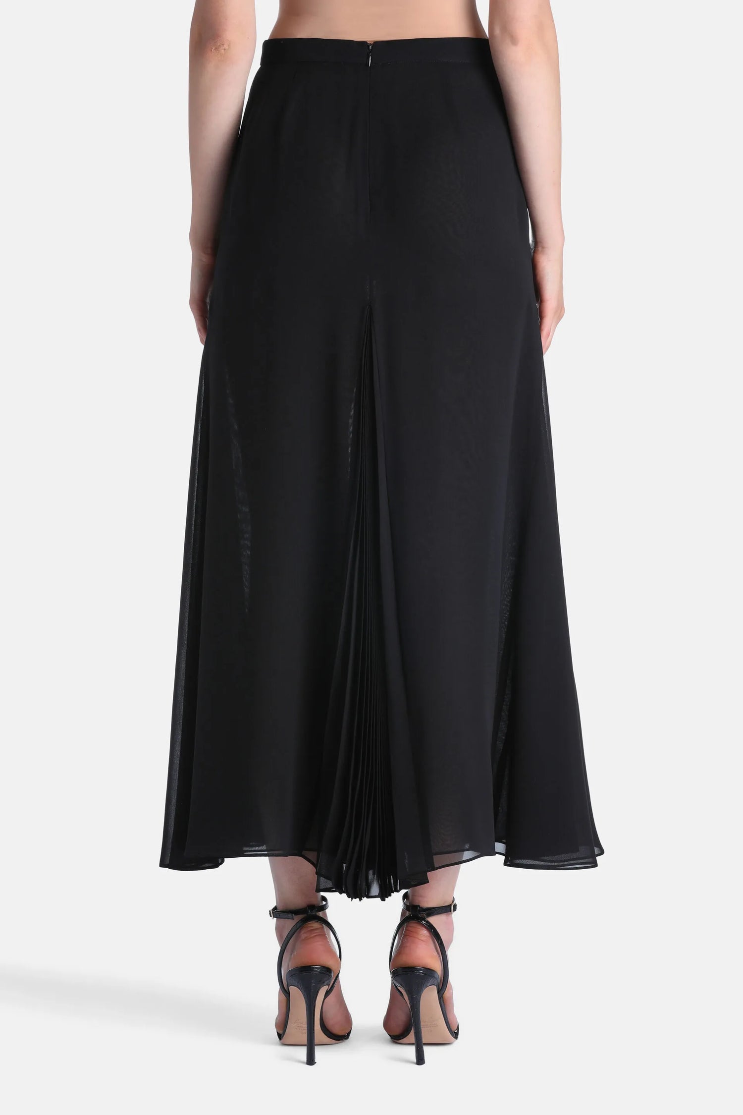 Luisa Spagnoli Nero/Nero Women Frizione - Elegant Silk Skirt SKU: FRIZIONE_0101 0101 Image 04