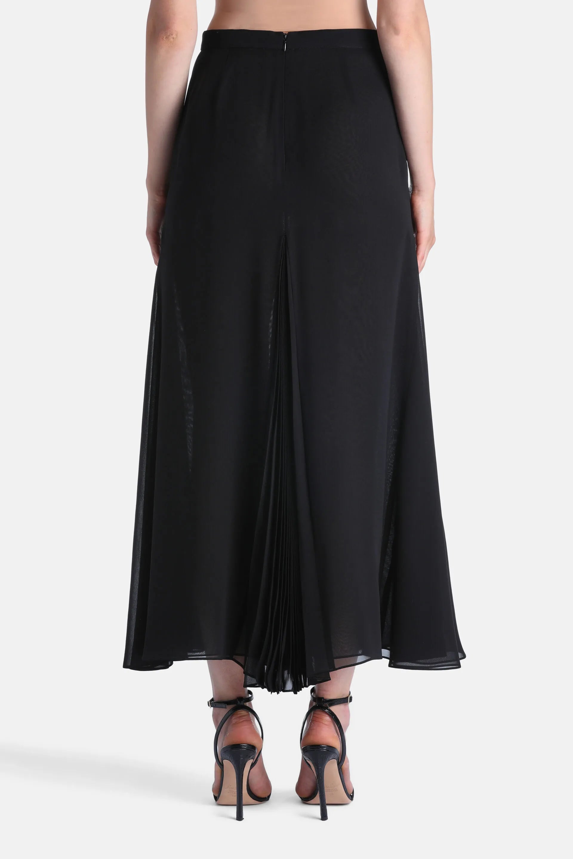 Luisa Spagnoli Nero/Nero Women Frizione - Elegant Silk Skirt SKU: FRIZIONE_0101 0101 Image 04