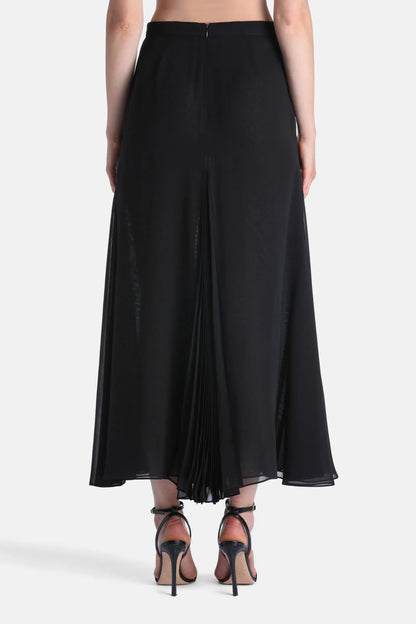 Luisa Spagnoli Nero/Nero Women Frizione - Elegant Silk Skirt SKU: FRIZIONE_0101 0101 Image 04