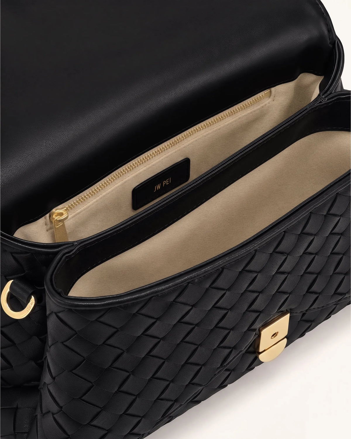 JW Pei Black Women Celeste Woven Envelope Bag SKU: FSB827-1_Black Image 04