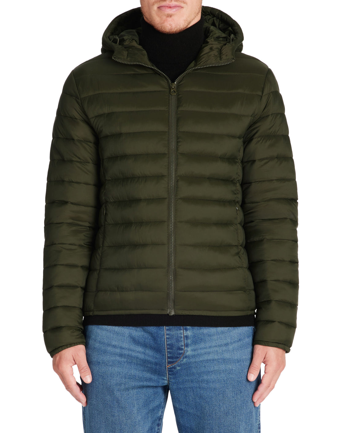 Celio_Dark Khaki Light Hooded Down Jacket_FUBUBBLE_DARK KHAKI_01