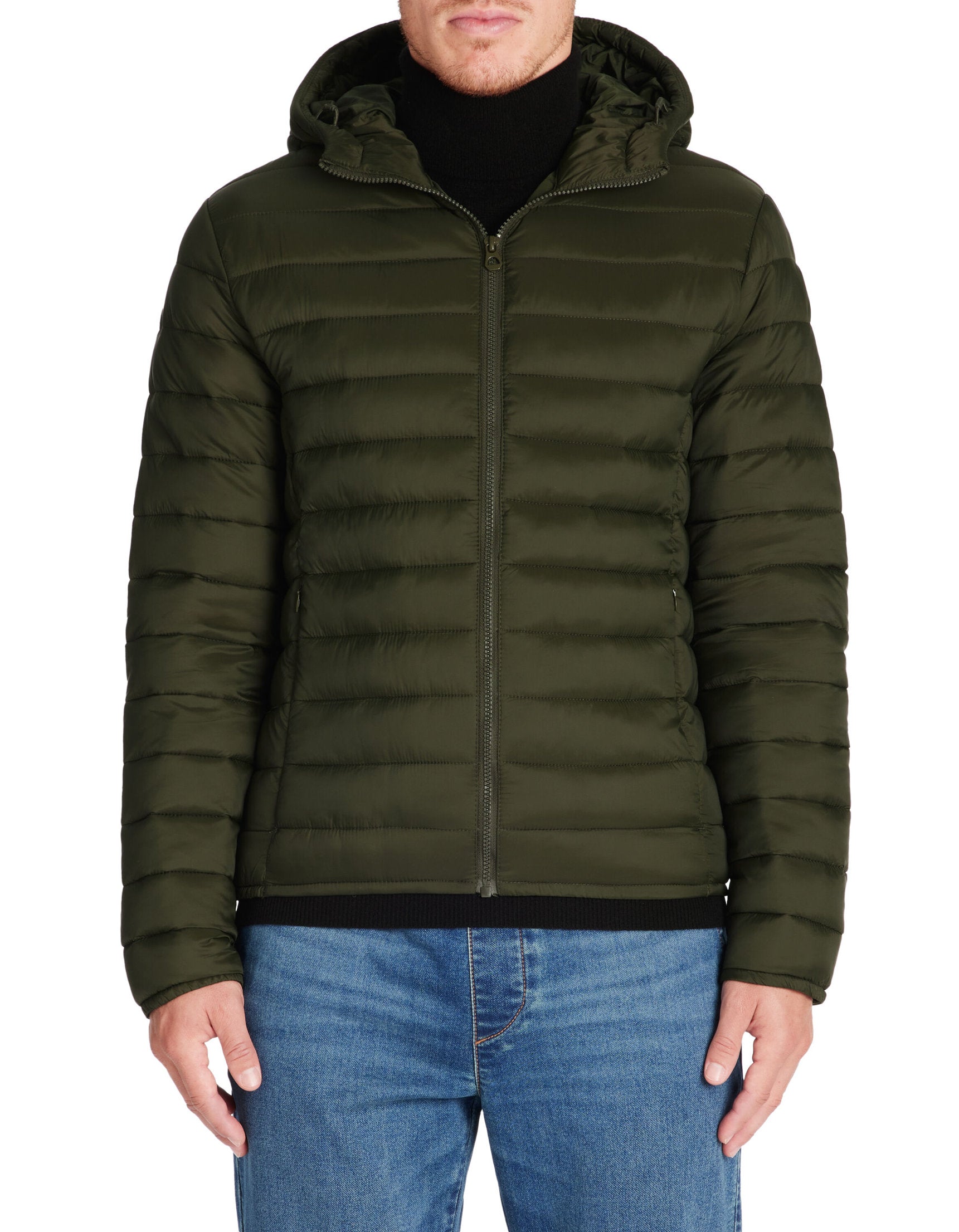 Celio_Dark Khaki Light Hooded Down Jacket_FUBUBBLE_DARK KHAKI_01