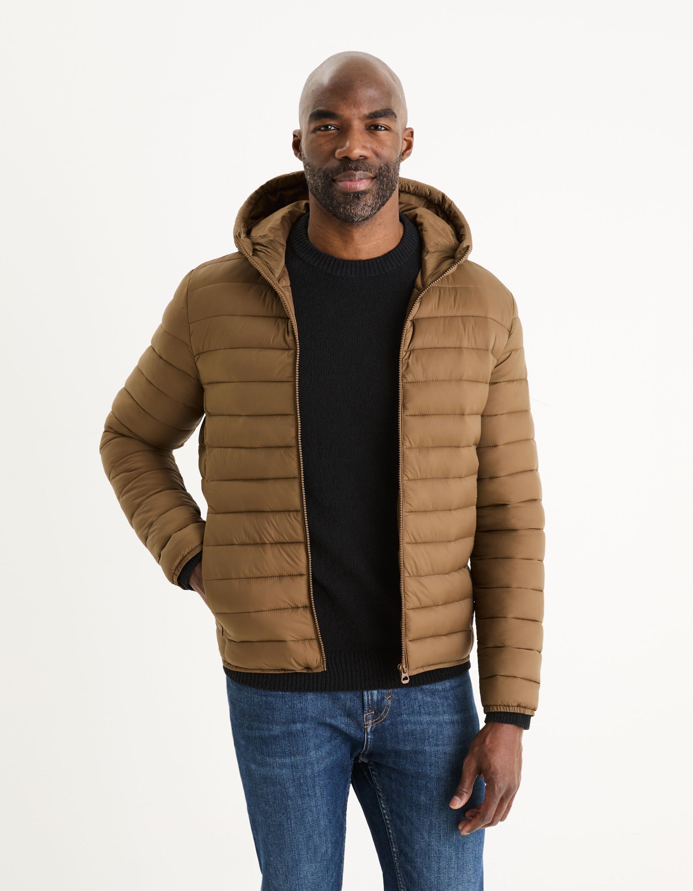 Light Hooded Down Jacket - Light Brown_FUBUBBLE_LIGHT BROWN_01