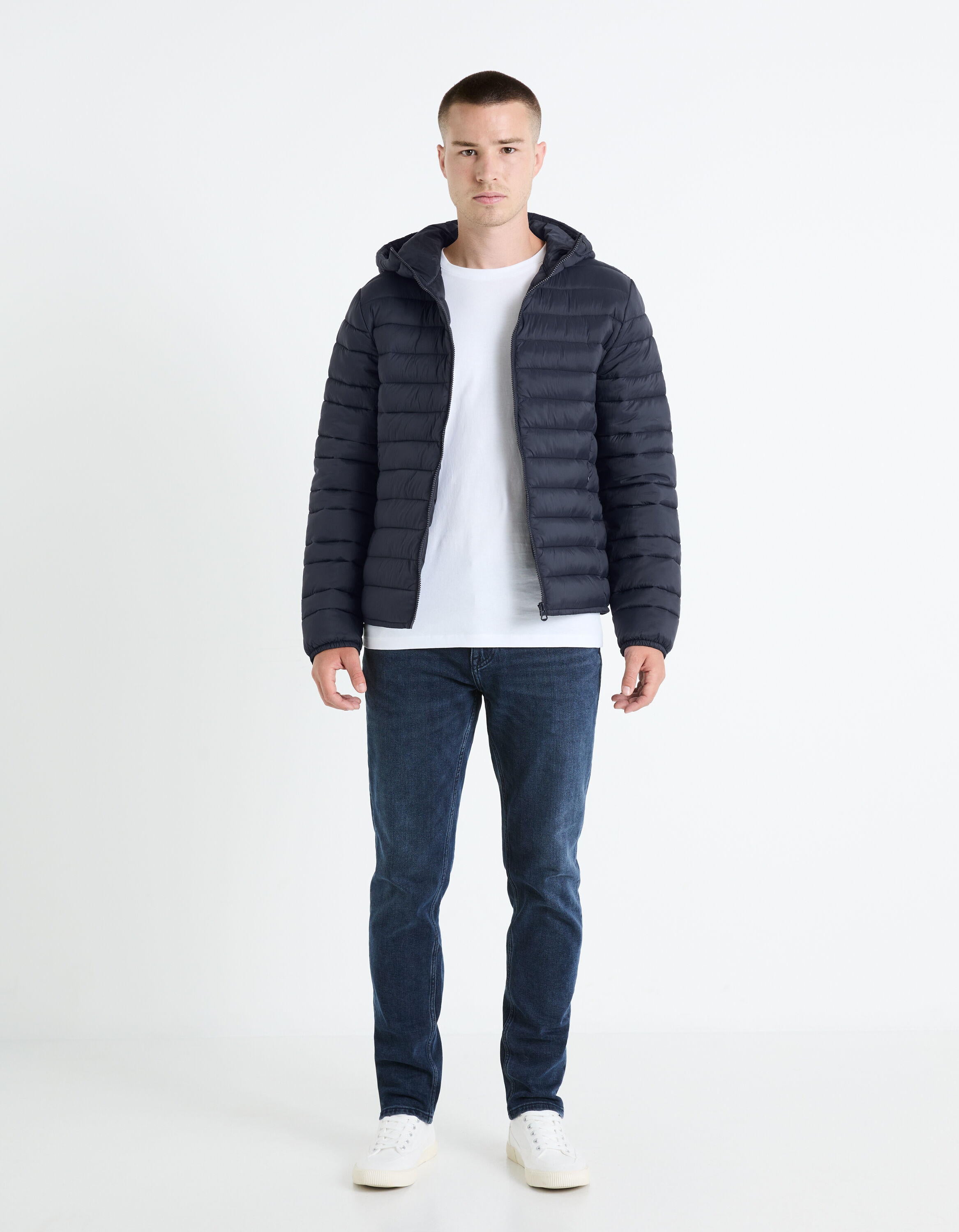 Light Hooded Down Jacket - Navy_FUBUBBLE_NAVY_03