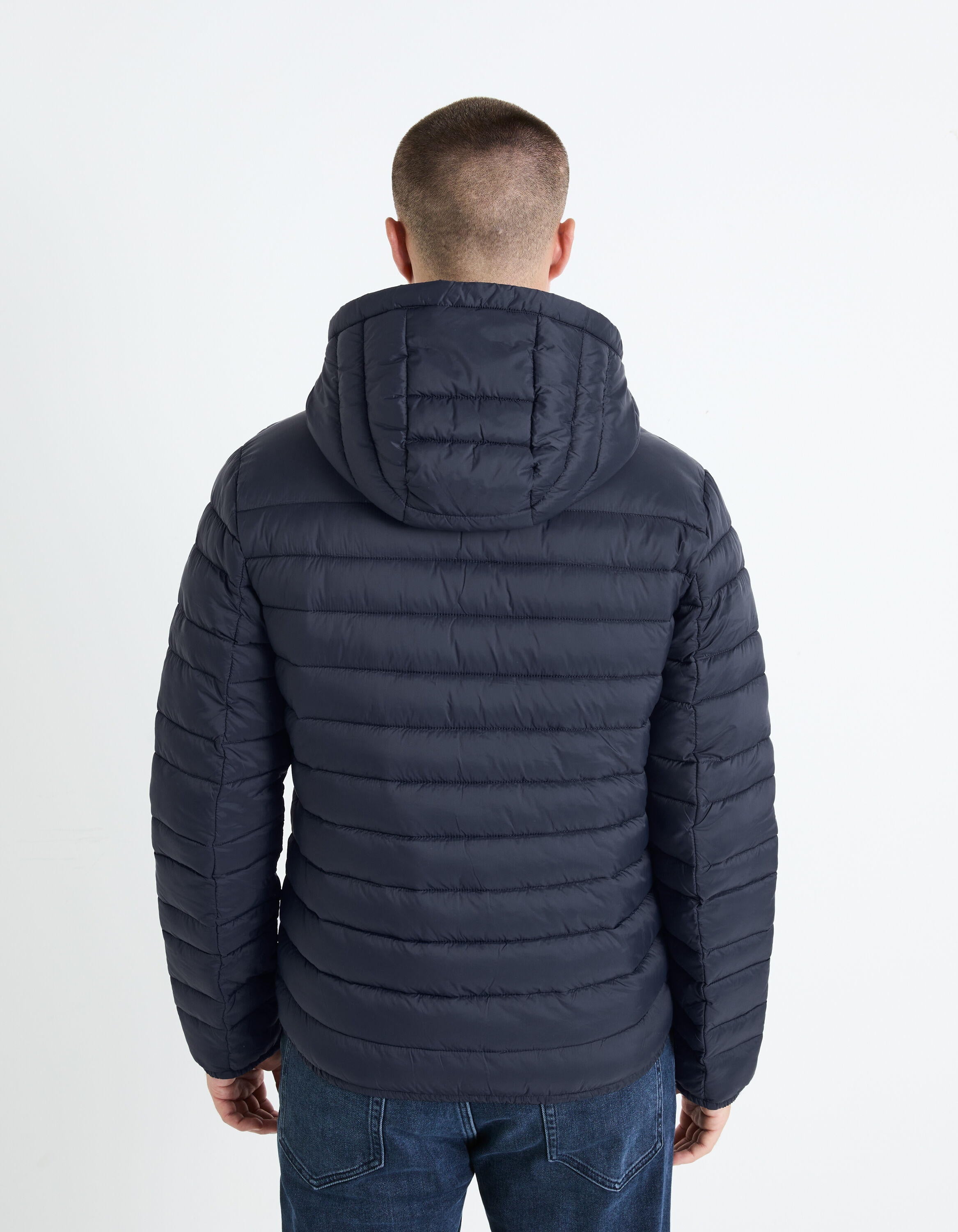 Light Hooded Down Jacket - Navy_FUBUBBLE_NAVY_04