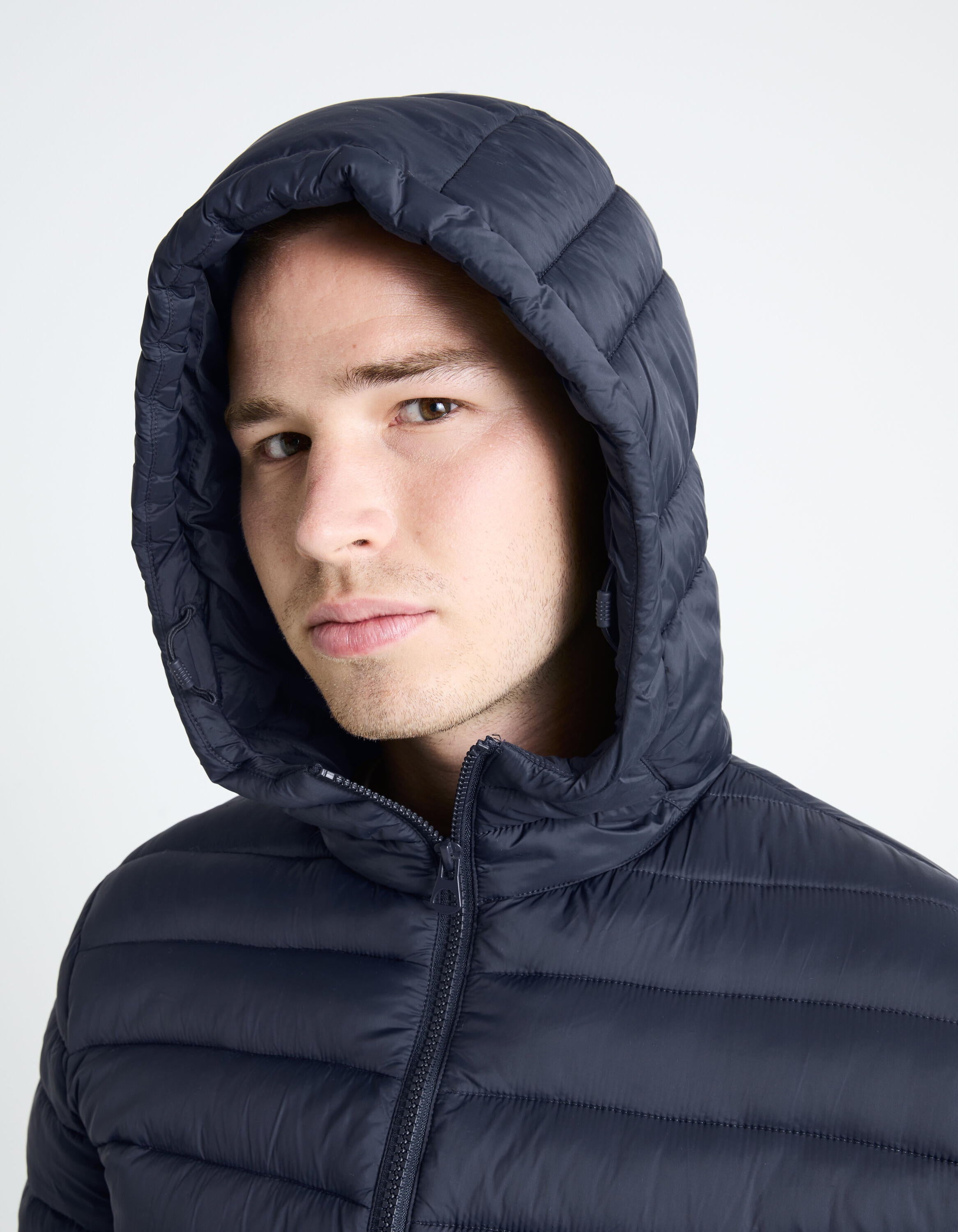 Light Hooded Down Jacket - Navy_FUBUBBLE_NAVY_06