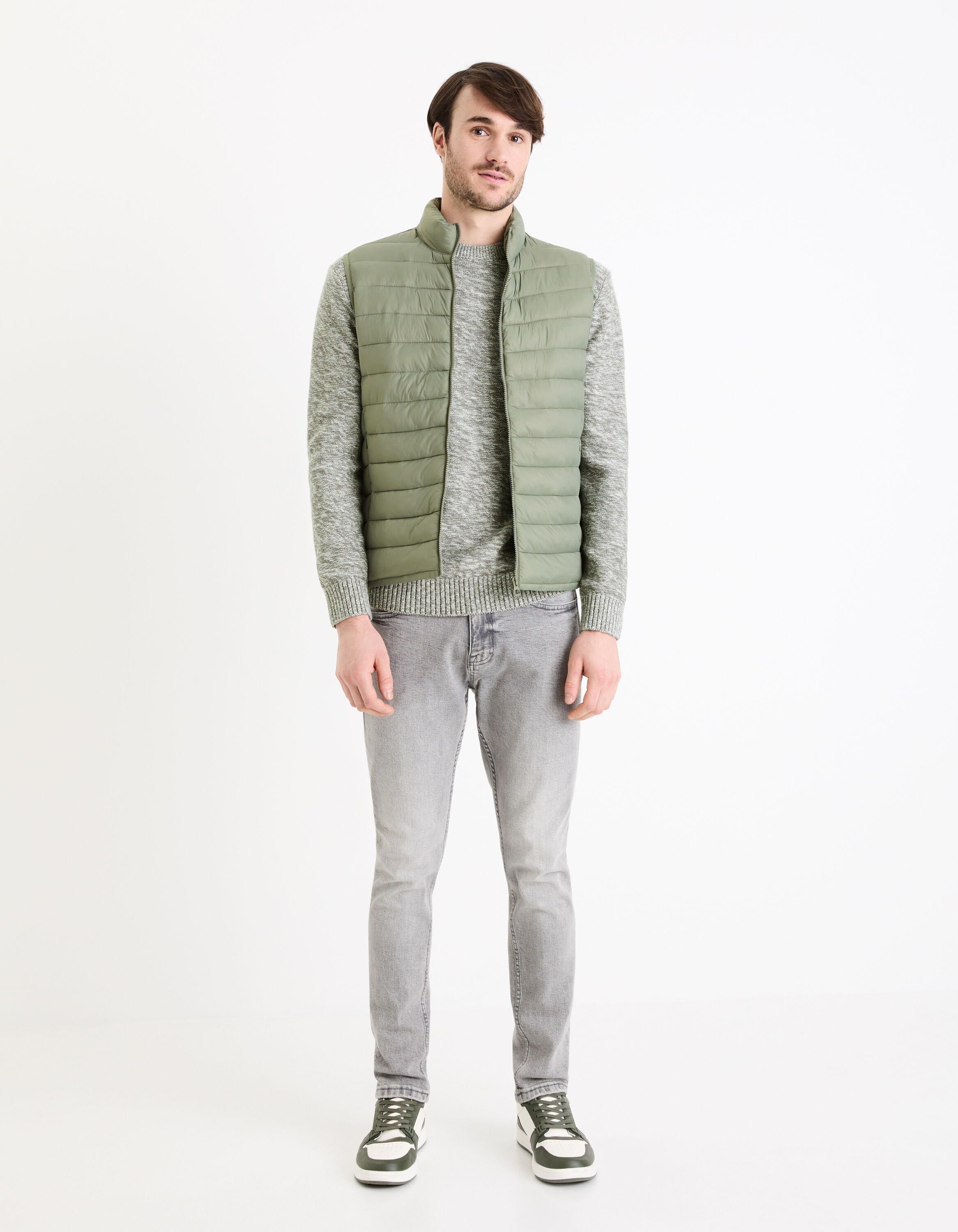 Light Sleeveless Down Jacket - Green_FULOCK_LICHEN GREEN_03