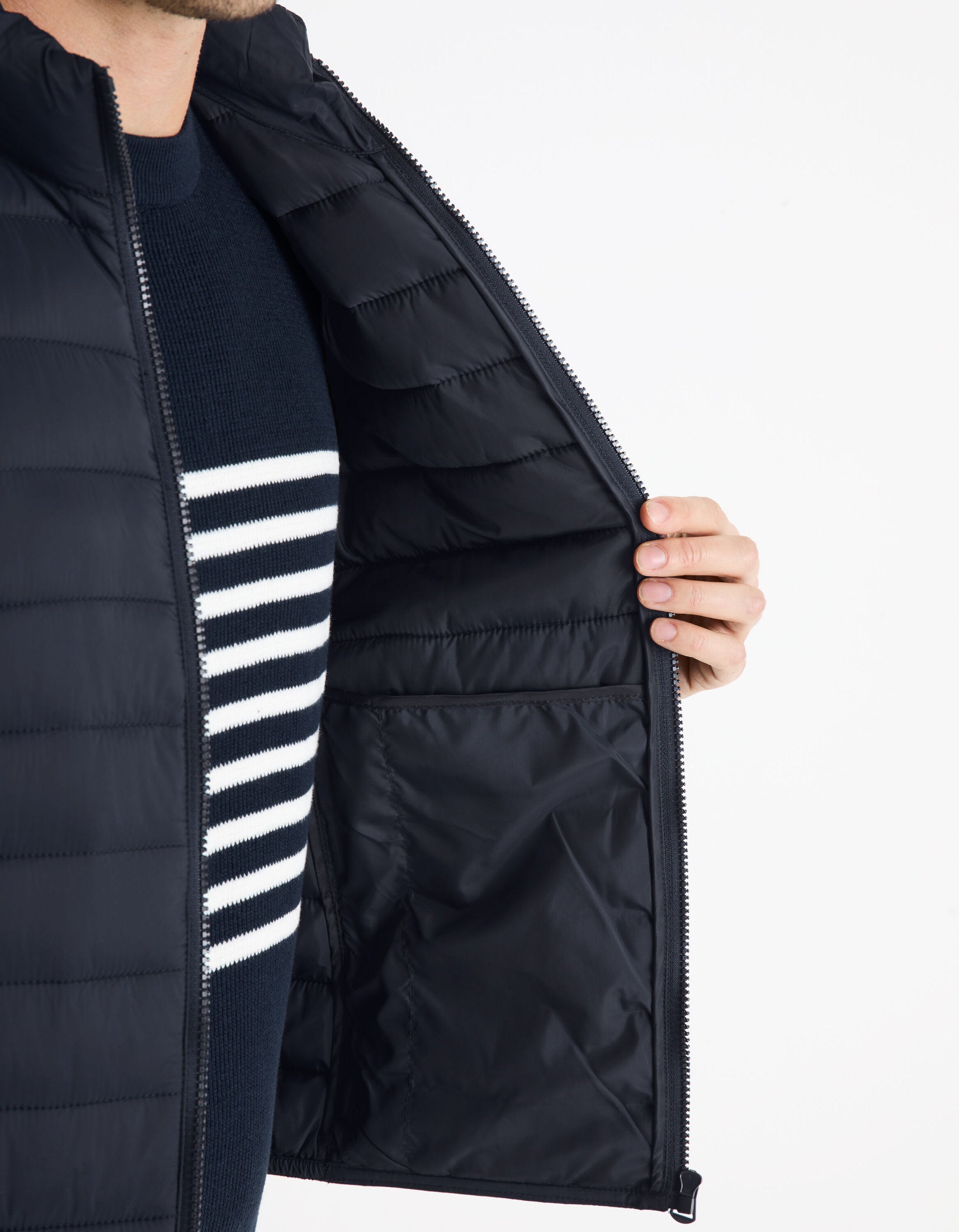 Sleeveless Light Down Jacket - Navy_05