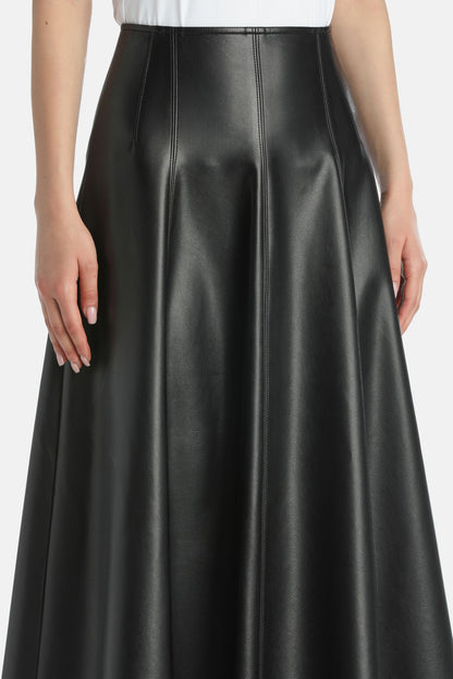 Luisa Spagnoli_Nero_Fuoco - Faux Leather Maxi Skirt_FUOCO_0101_04