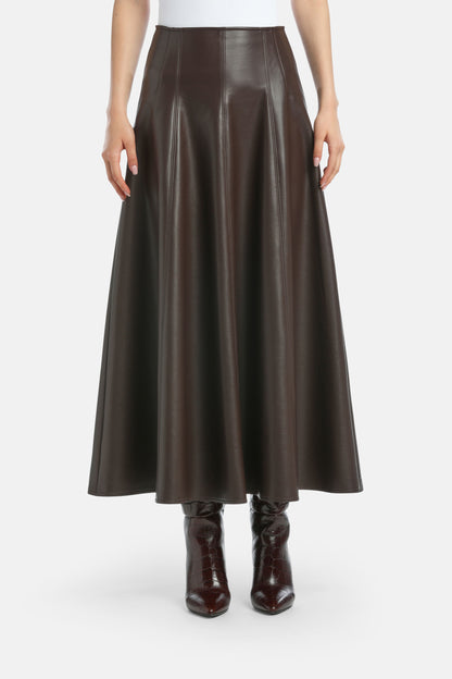 Luisa Spagnoli_Testa Di Moro_Fuoco - Faux Leather Maxi Skirt_FUOCO_0937_01