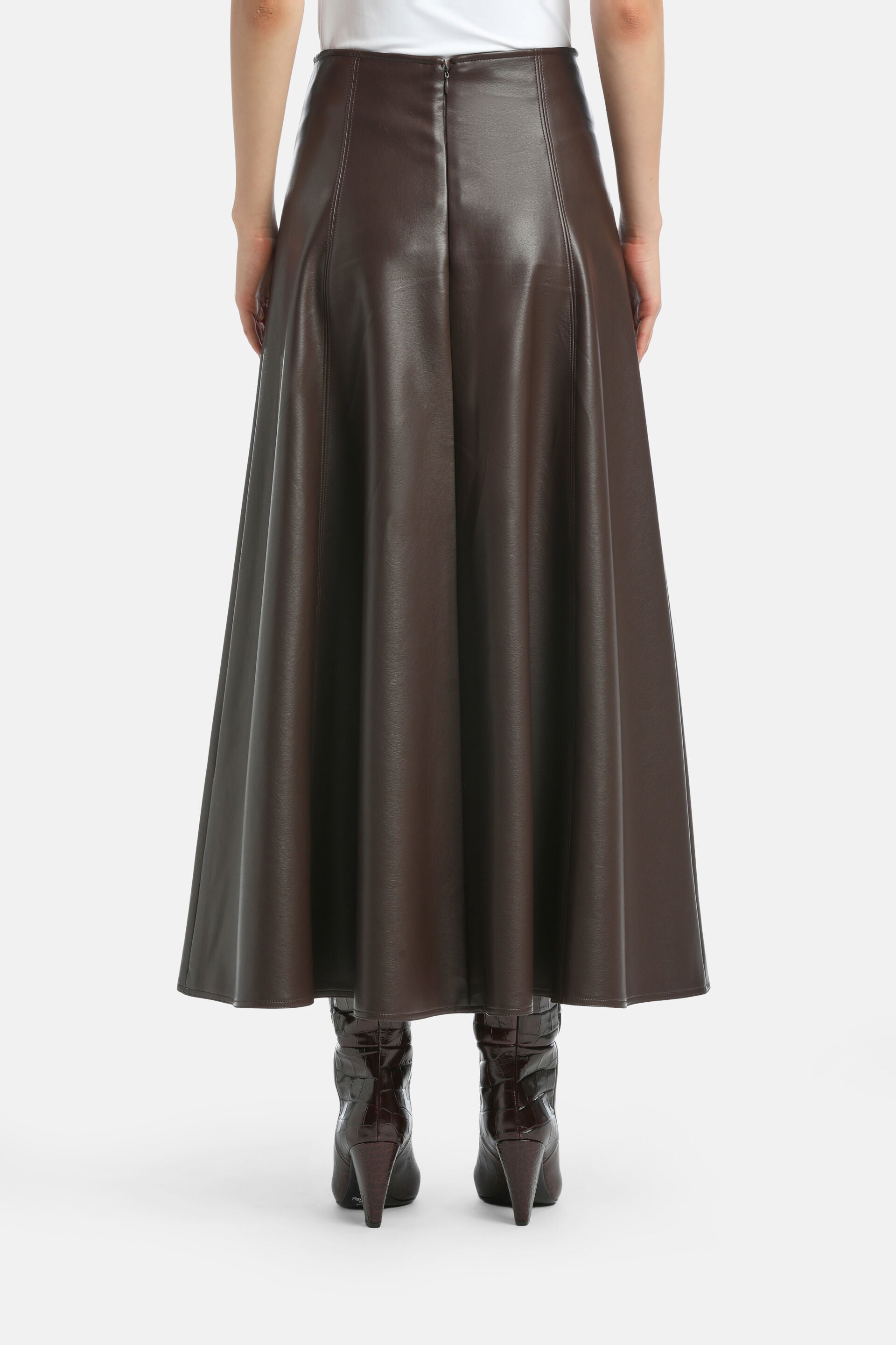 Luisa Spagnoli_Testa Di Moro_Fuoco - Faux Leather Maxi Skirt_FUOCO_0937_02