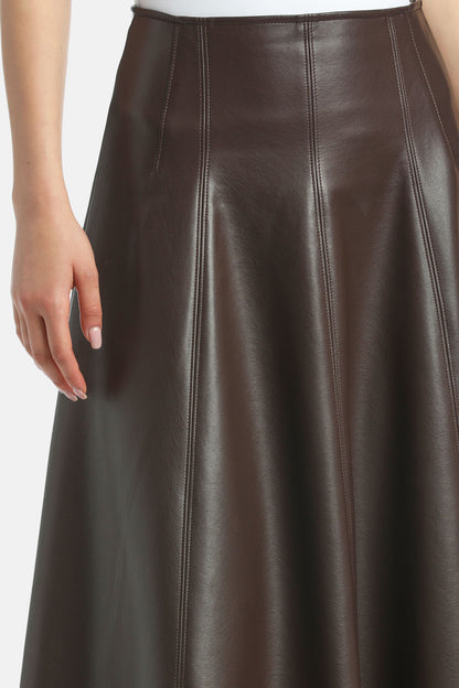 Luisa Spagnoli_Testa Di Moro_Fuoco - Faux Leather Maxi Skirt_FUOCO_0937_03