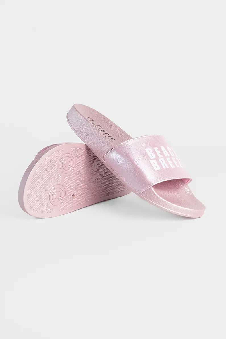 Marie France Pink Women Breezy Shiny Summer Slider Sandals SKU: FWBREEZY_Pink Image 02