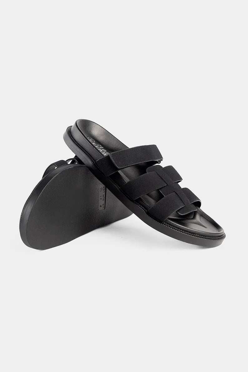 Marie France Black Women Tracky Adjustable Cross Strap Sandals SKU: FWTRACKY_Black Image 02