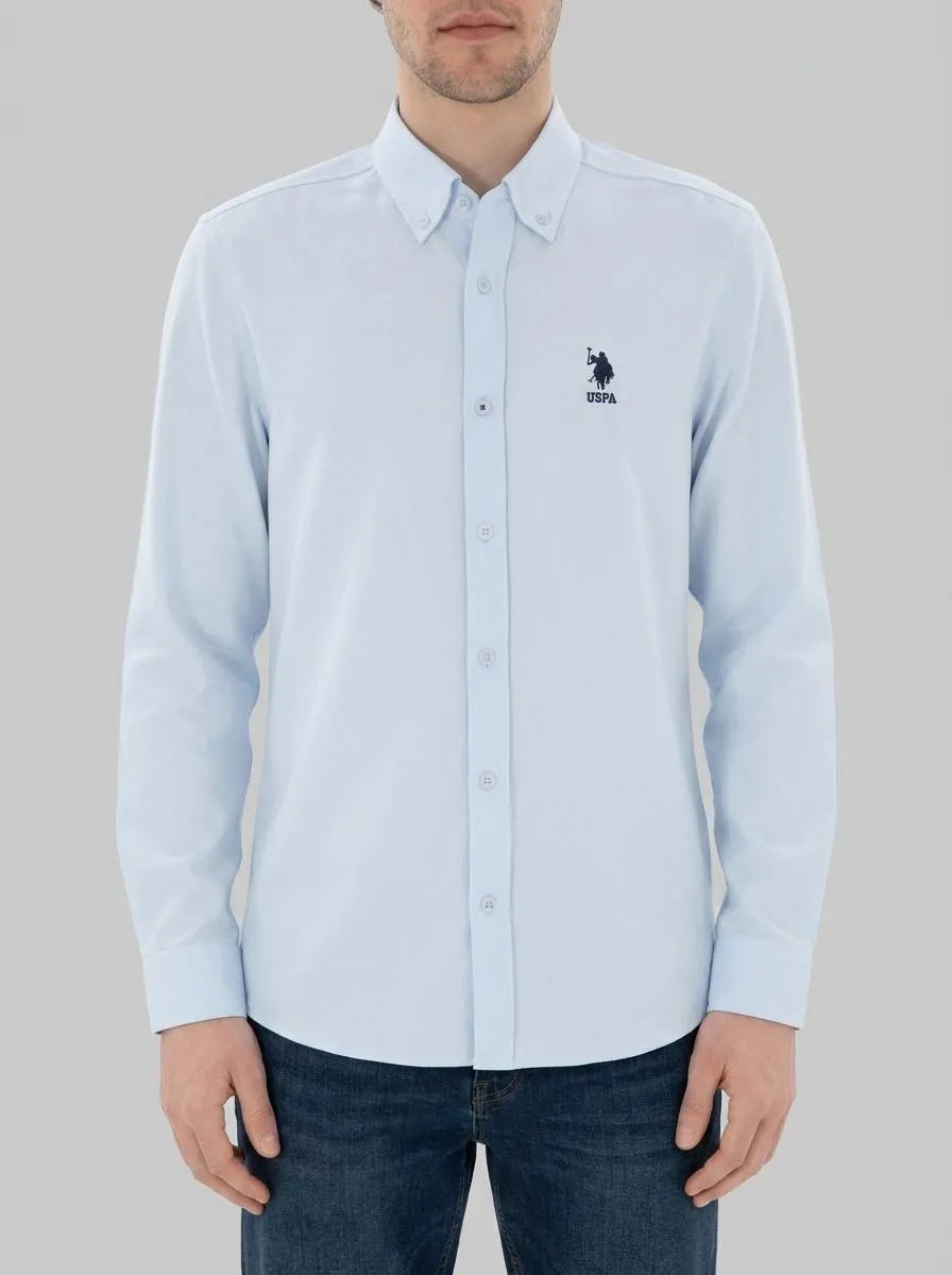 U.S. Polo Assn. Light Blue Men Light Blue Long Sleeve Shirt SKU: G081GL0040 2083841_VR003 Image 00