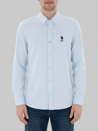 U.S. Polo Assn. Light Blue Men Light Blue Long Sleeve Shirt SKU: G081GL0040 2083841_VR003 Image 00