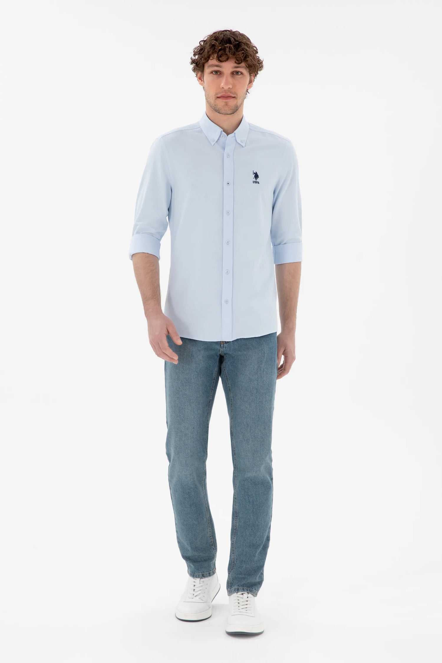 U.S. Polo Assn. Light Blue Men Light Blue Long Sleeve Shirt SKU: G081GL0040 2083841_VR003 Image 04