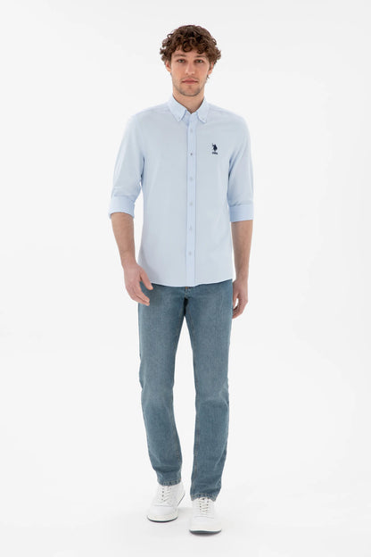 U.S. Polo Assn. Light Blue Men Light Blue Long Sleeve Shirt SKU: G081GL0040 2083841_VR003 Image 04
