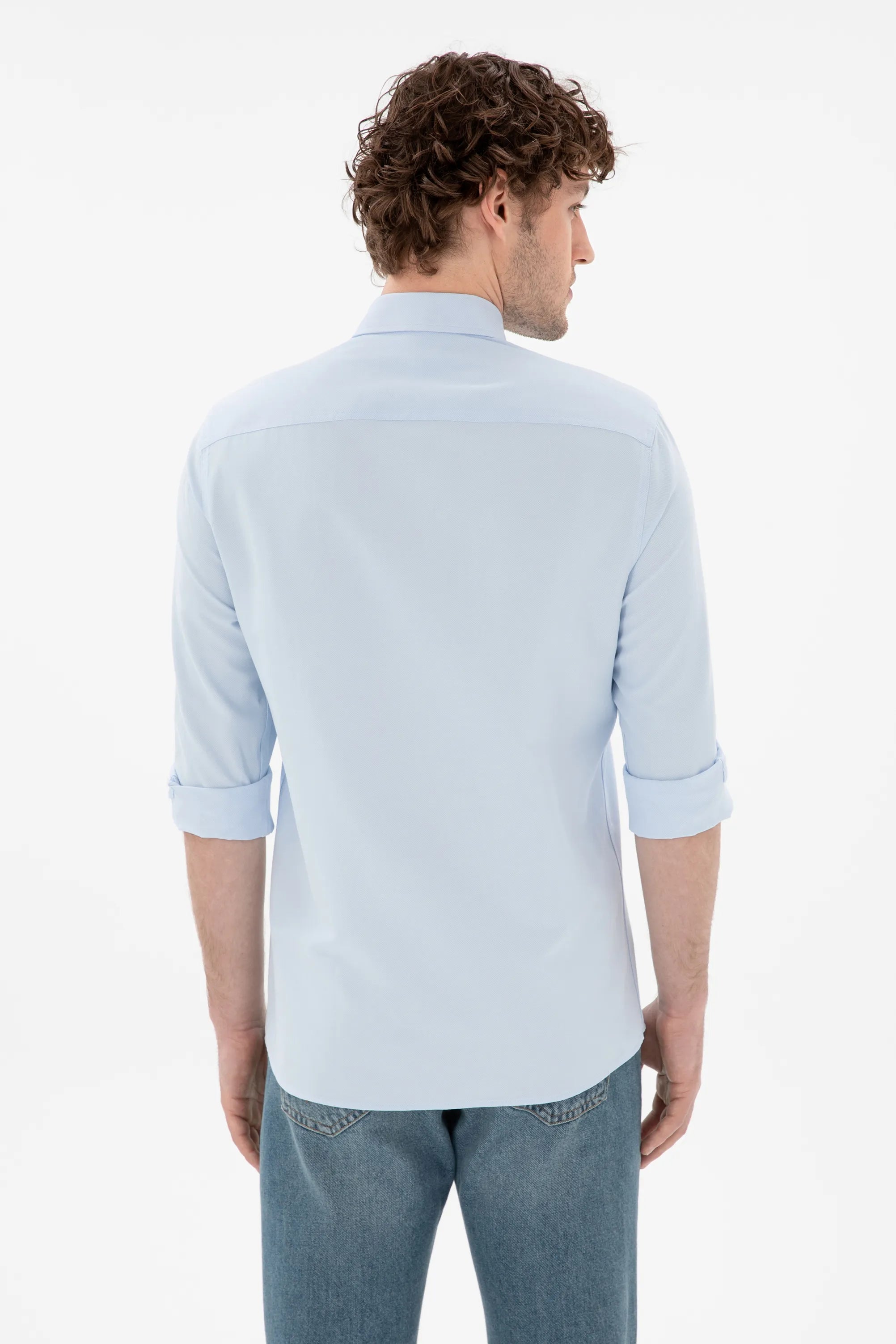 U.S. Polo Assn. Blue Men Light Blue Shirt Long Sleeve SKU: G081GL0040 2083841_VR003 Image 05